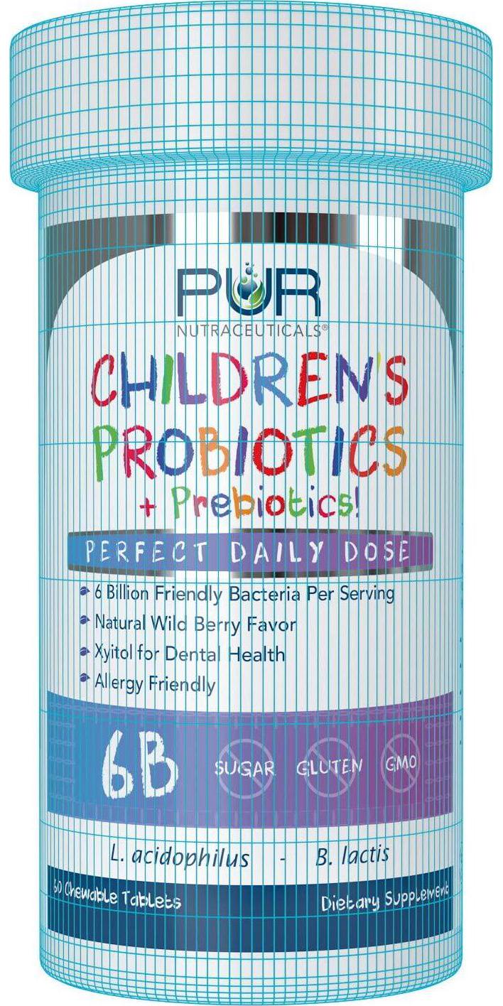 Children's Probiotics + Prebiotics * 6 Billion CFUs/Serving * 60 Chewable Tablets * 2 Month Supply * with Prebiotics Sunfiber and FOS for 10X More Effectiveness * 100% All Natural * Made in USA