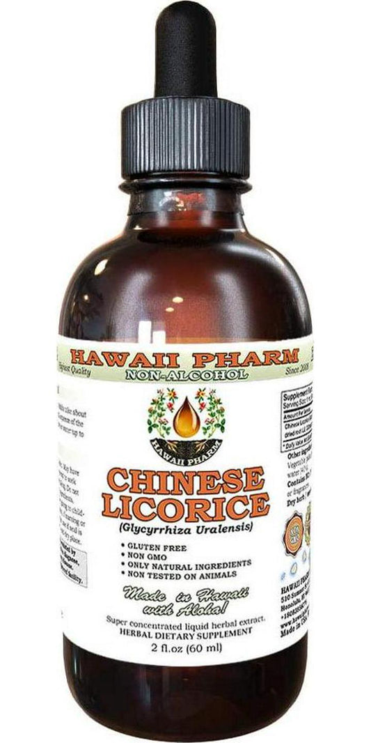 Chinese Licorice Alcohol-FREE Liquid Extract, Chinese Licorice (Glycyrrhiza Uralensis) Root Glycerite Herbal Supplement 2 oz