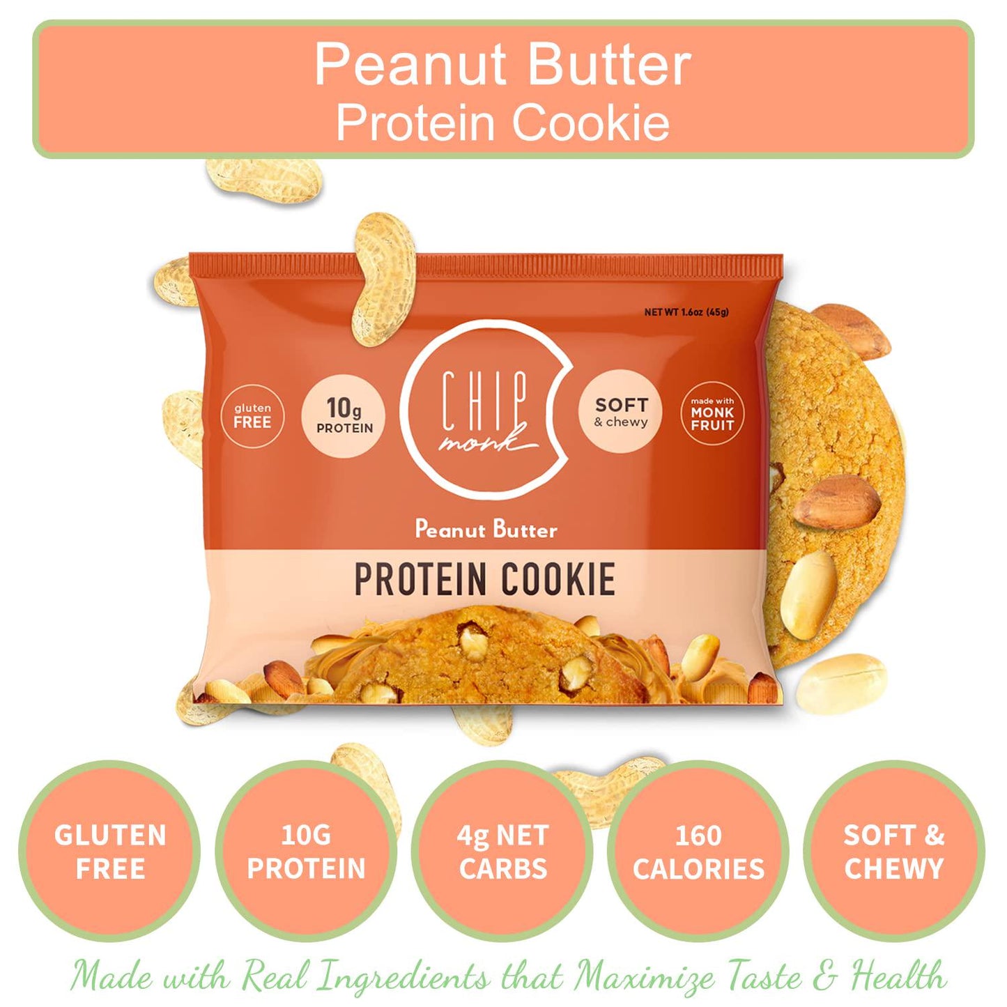 ChipMonk Baking, Variety Pack High Protein Cookies - Low Carb Diet Friendly Gym Snacks, Meal Replacement Cookie, Gluten-Free, Healthy Low Sugar Sweet Snack - Balanced Nutrition Baked Desserts for Energy