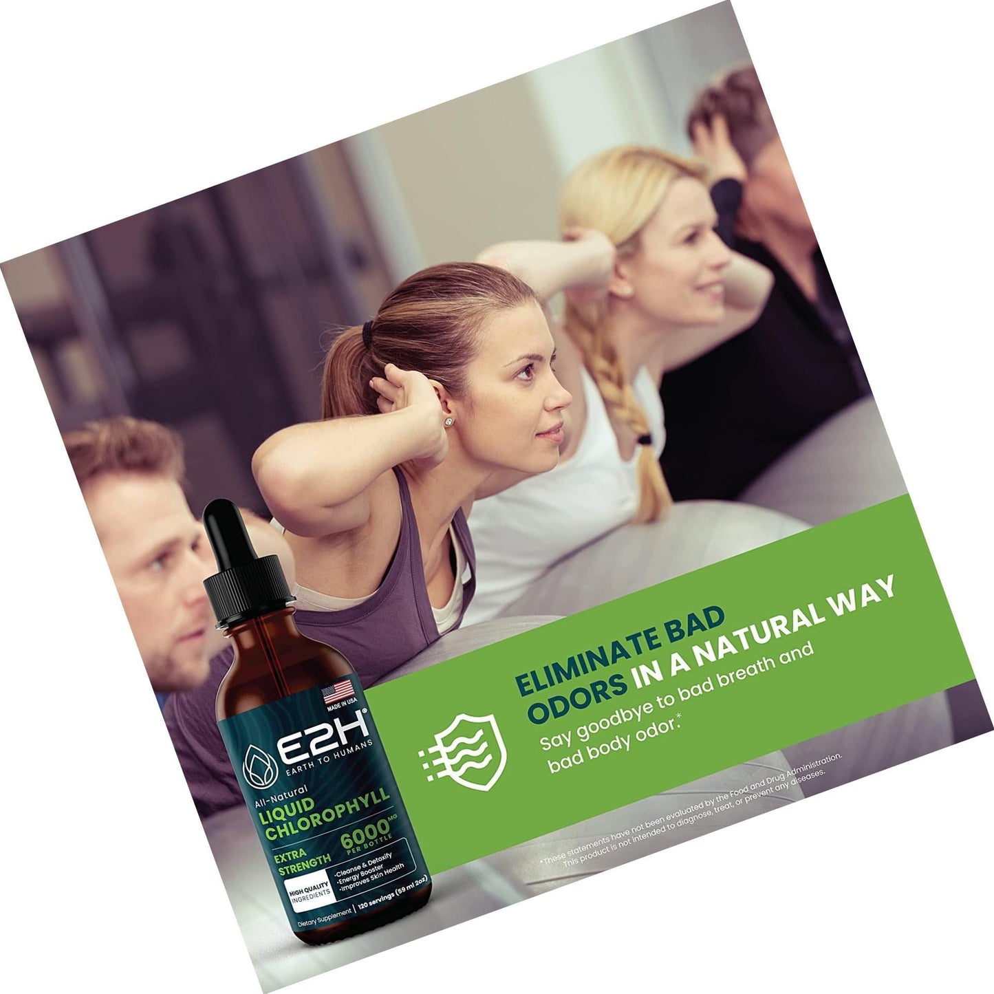 Chlorophyll Liquid Drops - 100% All-Natural Concentrate Energy Booster, Digestion and Immune System Supports, Internal Deodorant - Highly Absorbent Liquid Formula - 120 Servings