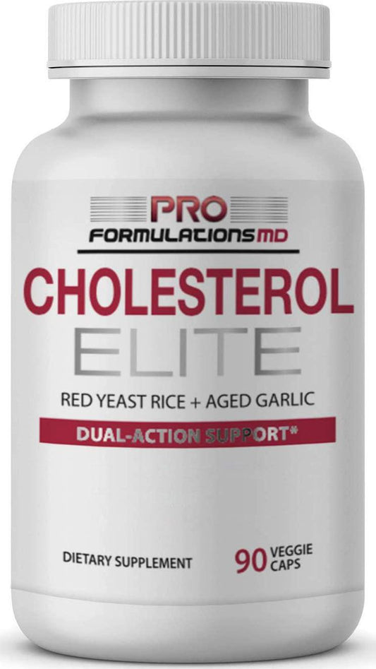 Cholesterol Elite - Dual Action Cholesterol Support - 90 vcaps - Powered by Red Yeast Rice (10:1) and Aged Garlic Extract (10:1) - Enhanced with Inositol and Artichoke Extract