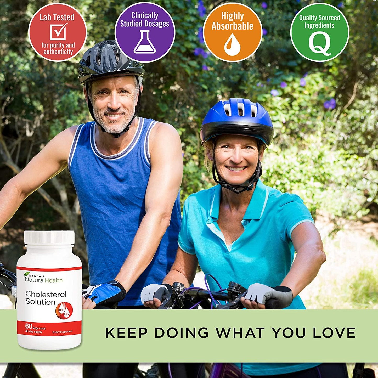 Cholesterol Solution: Cholesterol Lowering Product, Citrus Bergamot, Healthy Hdl, Ldl, Triglycerides, Vitamin K2, Best Heart Health. 60 Vege-caps (30-Day Supply)