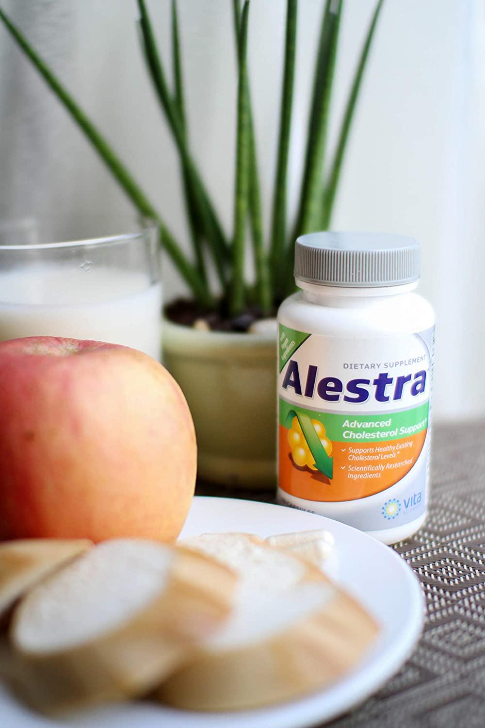 Cholesterol Support Supplement with Niacin, Plant Sterols, Policosanol, Guggul Extract and Garlic. Vegan, Naturally Maintains Healthy Cholesterol Levels and Powerfully Promotes Heart Health - Alestra
