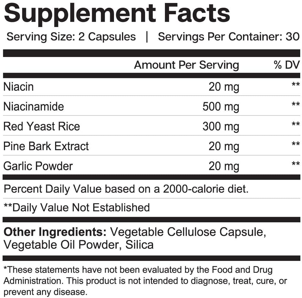 Cholesterol Support Supplement - for Heart Health with Red Yeast Rice, Garlic, Niacinamide | CholestAid by Essential Elements | 60 Capsules