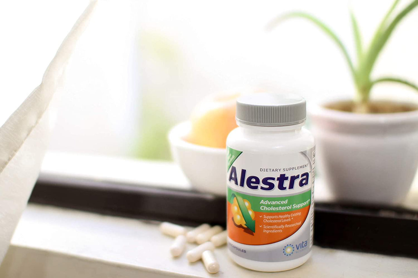 Cholesterol Support Supplement with Niacin, Plant Sterols, Policosanol, Guggul Extract and Garlic. Vegan, Naturally Maintains Healthy Cholesterol Levels and Powerfully Promotes Heart Health - Alestra