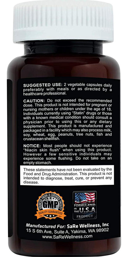 Cholesterol and Triglyceride Lowering Supplement for High Blood Pressure. Cayenne Pepper with Capsaicin, Garlic, Guggul, Vitamin B3, Niacin, Beta Sitosterol. 60 Capsules. Clinical Daily