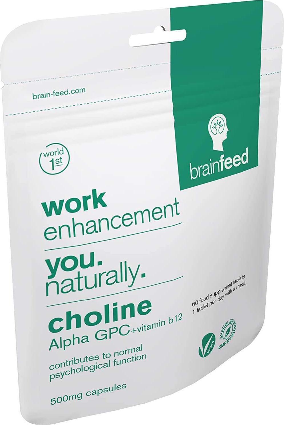 Choline Alpha GPC 99% | 500mg Capsule | 60 Capsules – 1 per Day | Nootropic Focus, Concentration and Memory Supplement | Vegan Choline | UK Manufactured [NOT Alpha-GPC 50%]