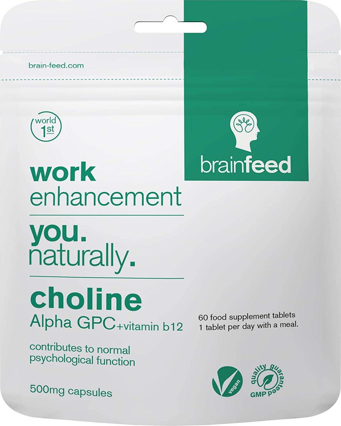 Choline Alpha GPC 99% | 500mg Capsule | 60 Capsules – 1 per Day | Nootropic Focus, Concentration and Memory Supplement | Vegan Choline | UK Manufactured [NOT Alpha-GPC 50%]