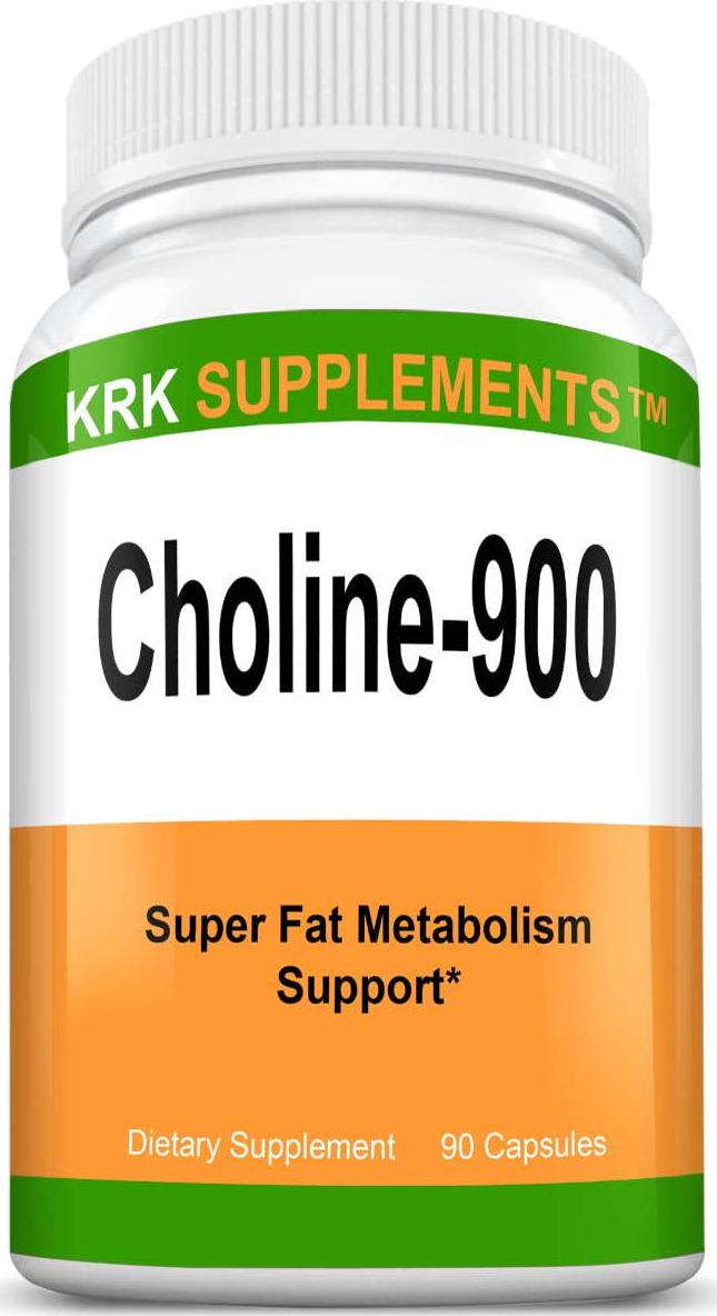 Choline Bitartrate 900mg per serving 90 capsules KRK SUPPLEMENTS
