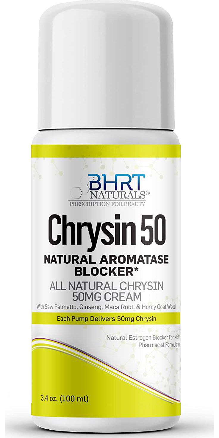 Chrysin Cream 50mg for Men - Natural Aromatase Inhibitor - Anti Estrogen Blocker Supplement - Support Hormone Balance - 90 Day Supply, USA Made, Pharmacist Formulated (1 Bottle)