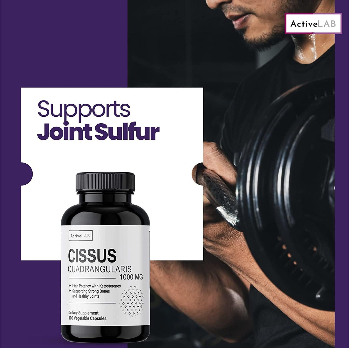 Cissus Quadrangularis Super Extract, 100 Capsules, Made in The USA, Dietary Supplement for Joint and Tendon Pain, 1000mg Serving Size