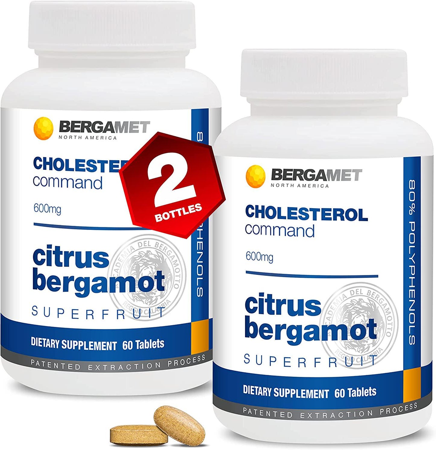 Citrus Bergamot SuperFruit | Cholesterol Command | 80% Polyphenol Formula | Maintain Healthy Cholesterol, Heart and Blood Glucose Levels | High Strength | Supported by Clinical Studies | 2 Months