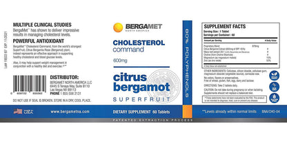 Citrus Bergamot SuperFruit | Cholesterol Command | 80% Polyphenol Formula | Maintain Healthy Cholesterol, Heart and Blood Glucose Levels | High Strength | Supported by Clinical Studies | 1 Month 60 Tabs