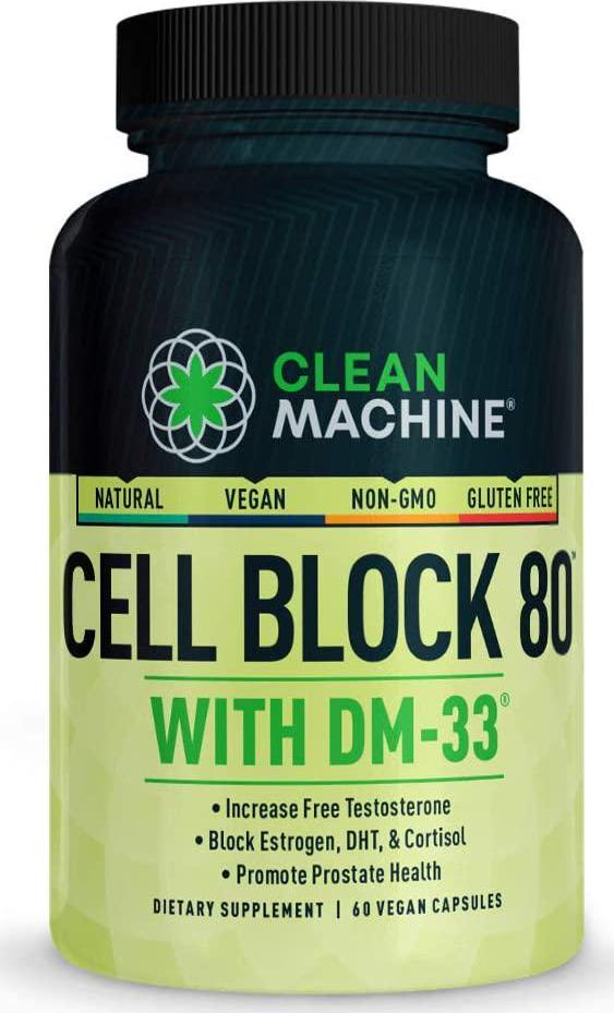 Clean Machine Cell Block 80 - CB80 - Natural Booster Supplement -Prostate Health Supplement with KSM66 Ashwagandha - 60 Veggie Capsules