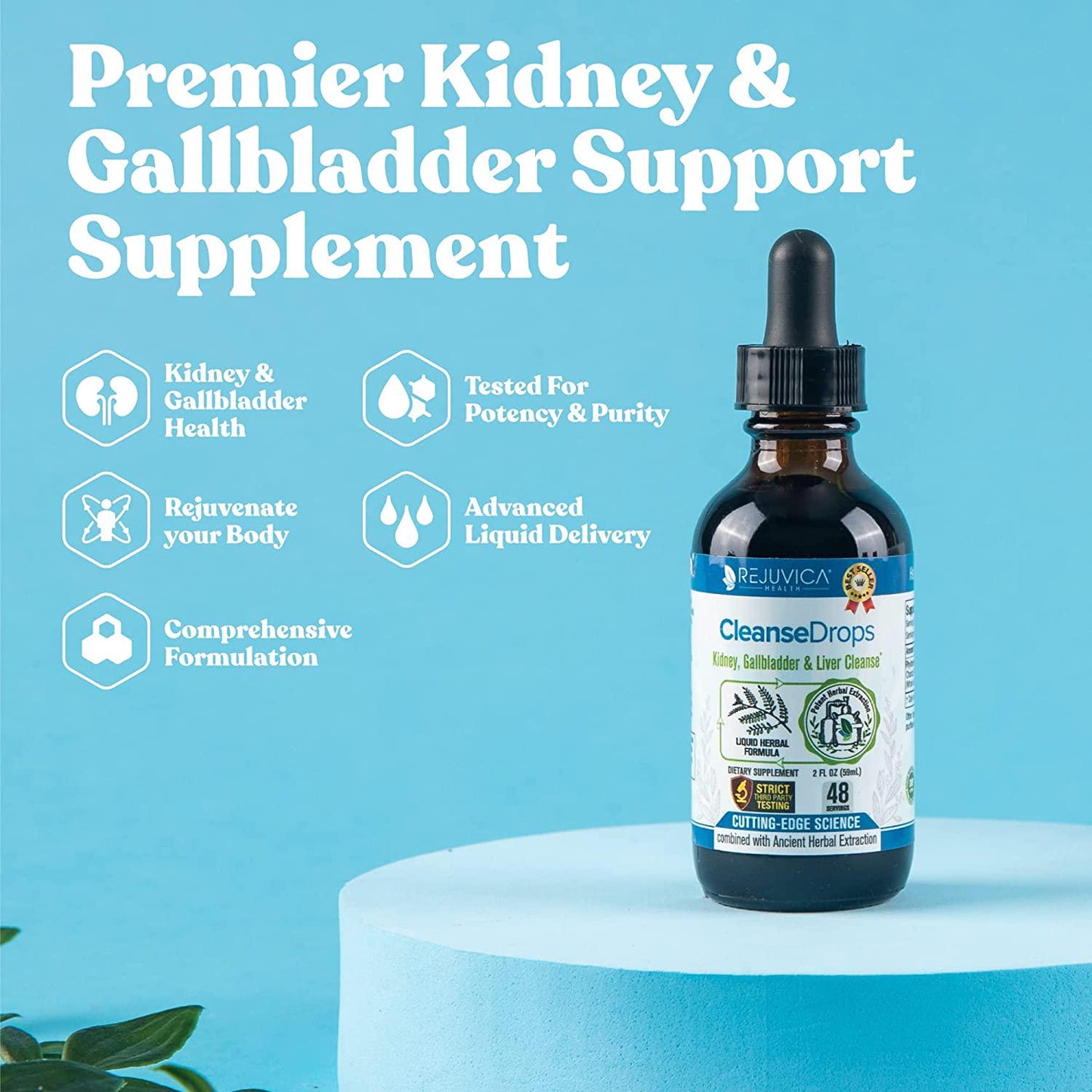 Cleanse Drops - Advanced Kidney and Gallbladder Support Supplement - Liquid Delivery for Better Absorption - Chanca Piedra Leaves from The ian Rainforest