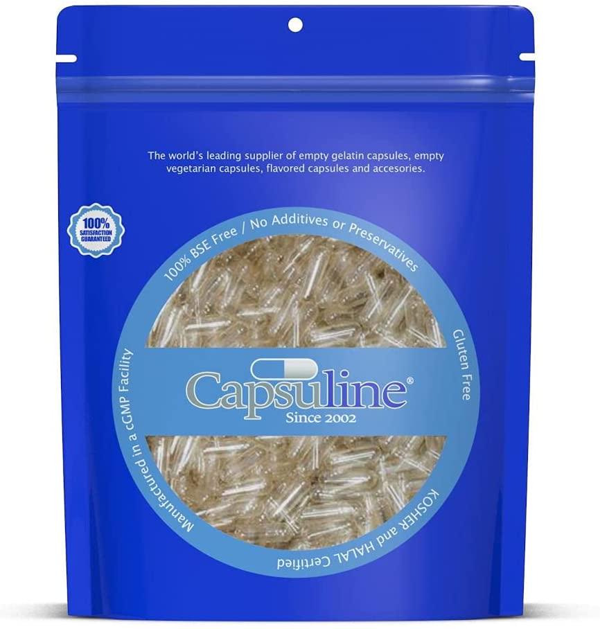 Clear Size 000 Empty Gelatin Capsules by Capsuline - 1000 Count