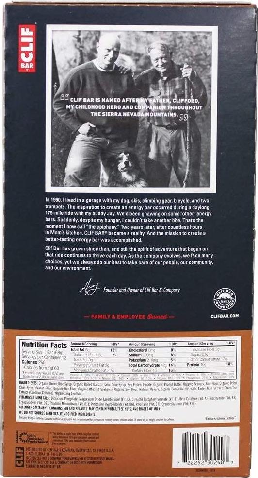 Clif, Bar Peanut Toffee Buzz, 2.4 Ounce, 12 Count