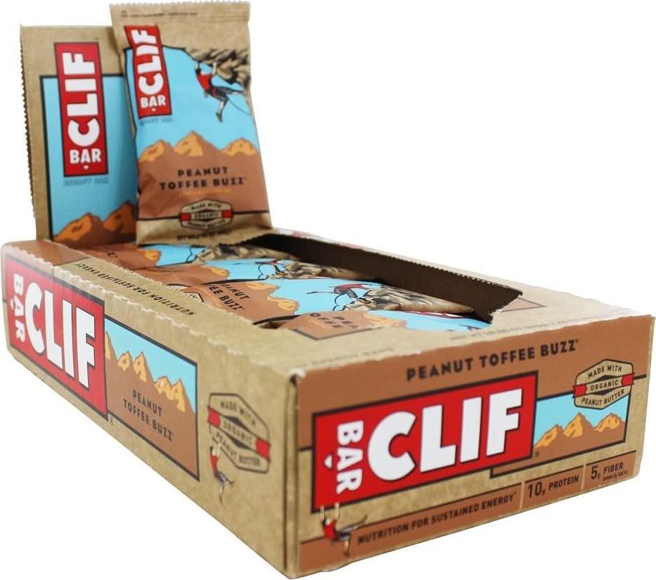Clif Peanut Toffee Buzz Bar w/Caffeine - Box of 12 - Peanut Toffee Buzz w/Caffeine, Box of 12