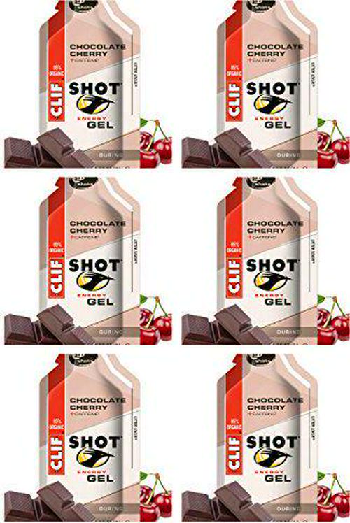 Clif Shot Energy Gel with Caffeine, Chocolate Cherry (Pack of 6)