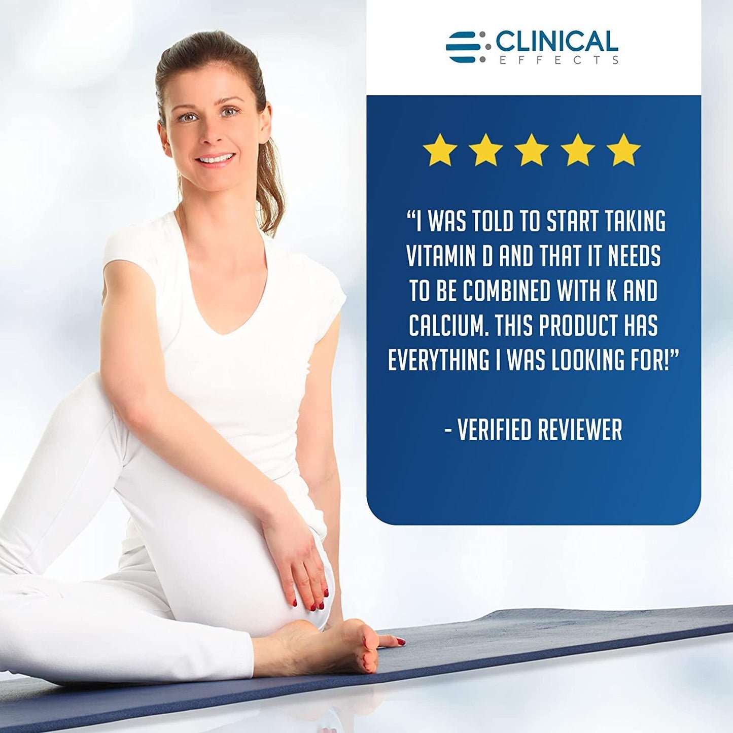 Clinical Effects Vitamin K2 + D3 - K2 + D3 Vitamin Supplement with Bioperine Black Pepper Extract and Calcium for Bone and Heart Health Support - 3 Pack - Max Absorption - Made in The USA