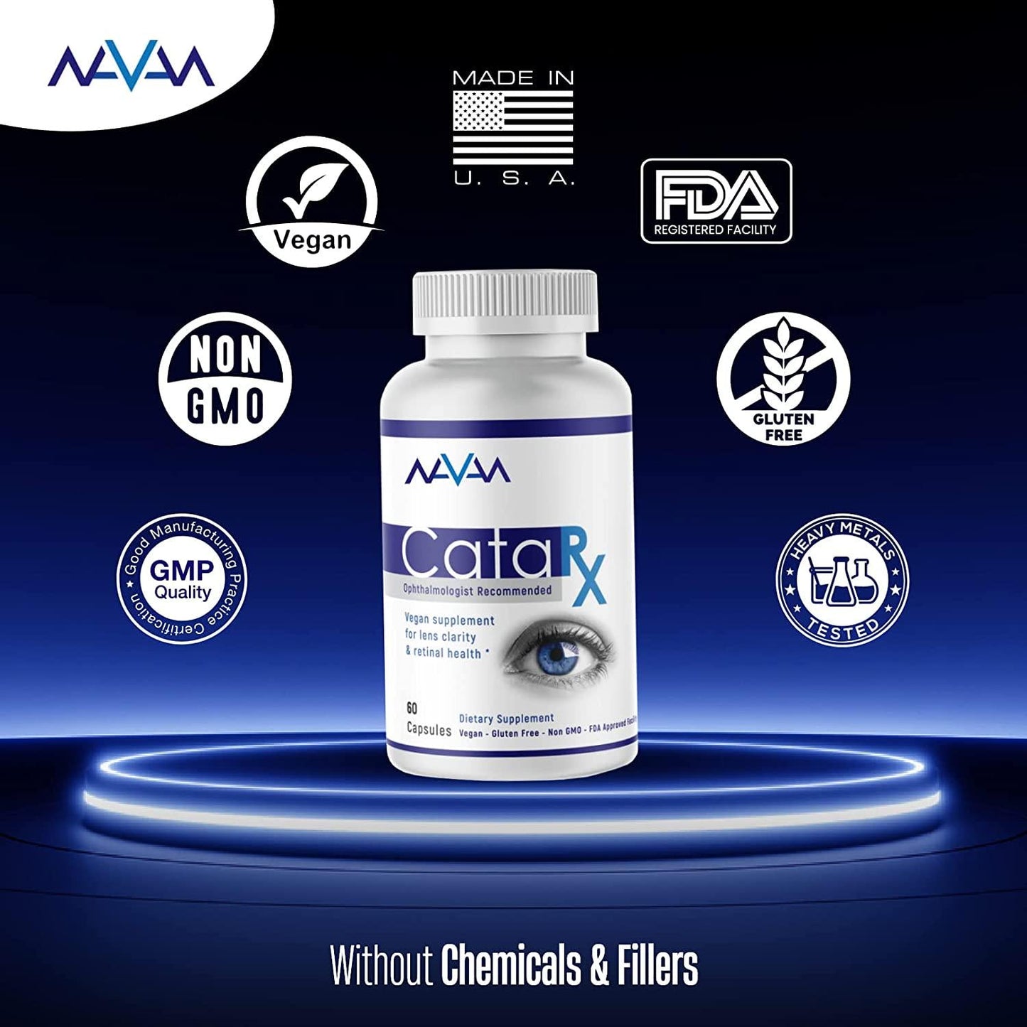 Clinical Experts CataRx Eye Vitamins Vegan Vision Supplements for Men and Women Non-GMO and Non-Gluten Vitamins for Eyes AREDS2 Based Vitamins for Lens Clarity and Retinal Function 60 Capsules