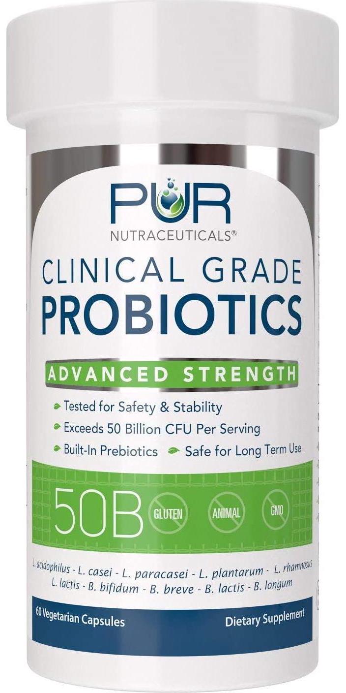 Clinical Grade Probiotics * 50 Billion CFUs/Serving * 10 Strains * Built-in Prebiotic * 60 Daily Capsules - 2 Month Supply * All Natural 100% Made in USA