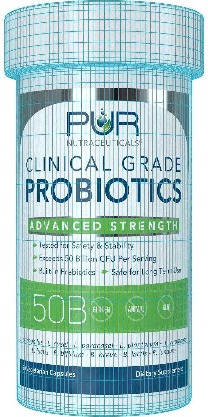 Clinical Grade Probiotics * 50 Billion CFUs/Serving * 10 Strains * Built-in Prebiotic * 60 Daily Capsules - 2 Month Supply * All Natural 100% Made in USA