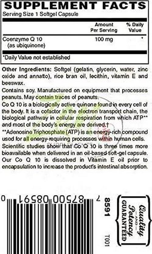 CoEnzyme Q10 100mg - Coq 10 in Vitamin E Oil - Antioxidant Support, Heart Health, Energy, Healthy Cholesterol and Blood Pressure - Non-GMO and Gluten Free 30-Softgel