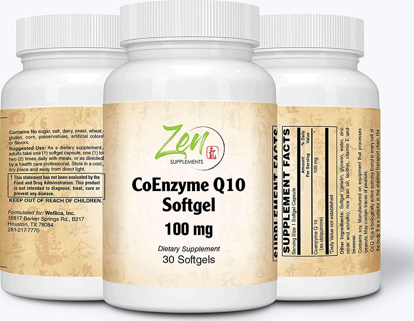 CoEnzyme Q10 100mg - Coq 10 in Vitamin E Oil - Antioxidant Support, Heart Health, Energy, Healthy Cholesterol and Blood Pressure - Non-GMO and Gluten Free 30-Softgel