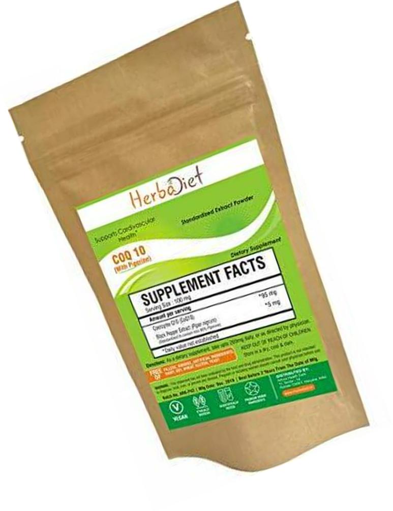 CoQ10 Coenzyme Q10 Powder with Piperine Anti-Aging Antioxidant Heart Health Cellular Energy (50 gram)