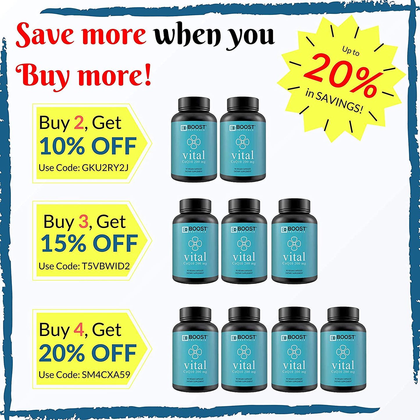 CoQ10 with Bioperine - High Absorption CoQ10 200 mg 90 Capsules - Vegan - Non-GMO - Gluten Free - No Additives Coenzyme Q10 - Superior Heart Health Co Q 10 Supplement by BoostCeuticals