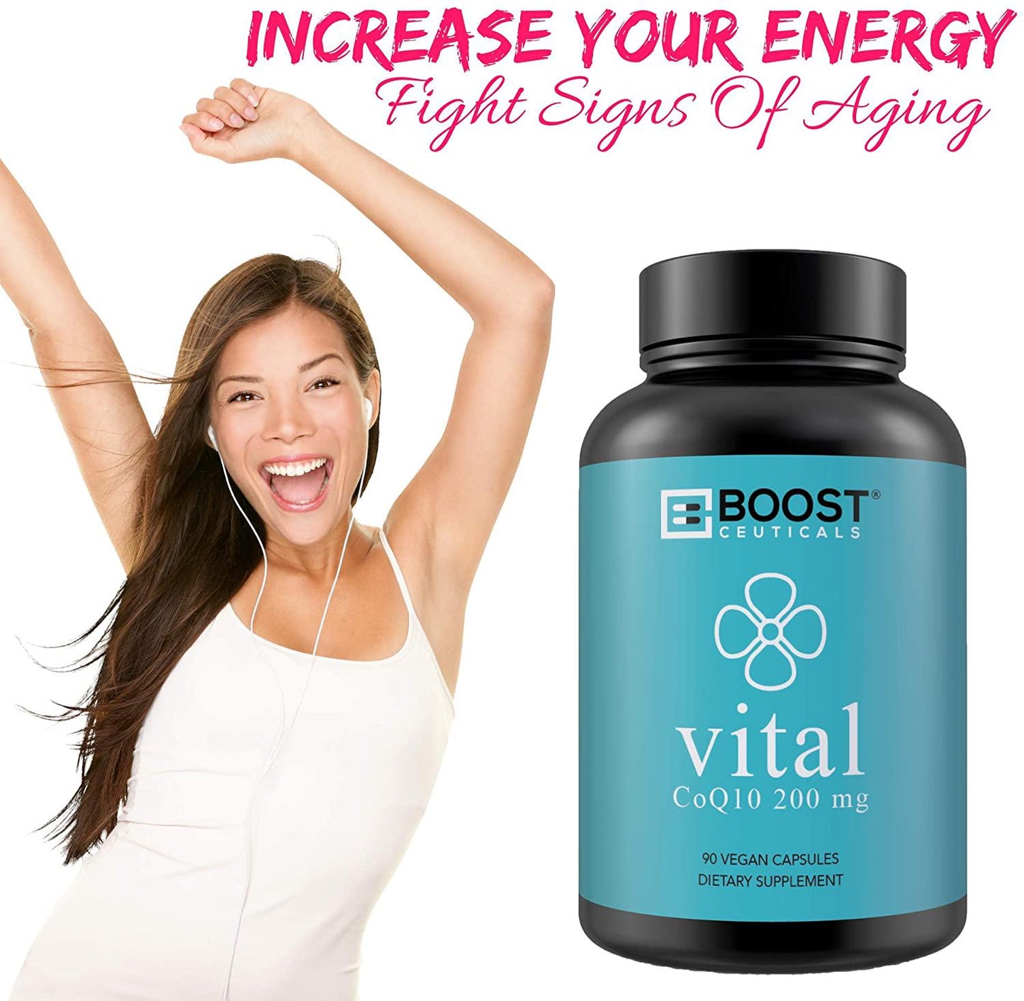 CoQ10 with Bioperine - High Absorption CoQ10 200 mg 90 Capsules - Vegan - Non-GMO - Gluten Free - No Additives Coenzyme Q10 - Superior Heart Health Co Q 10 Supplement by BoostCeuticals