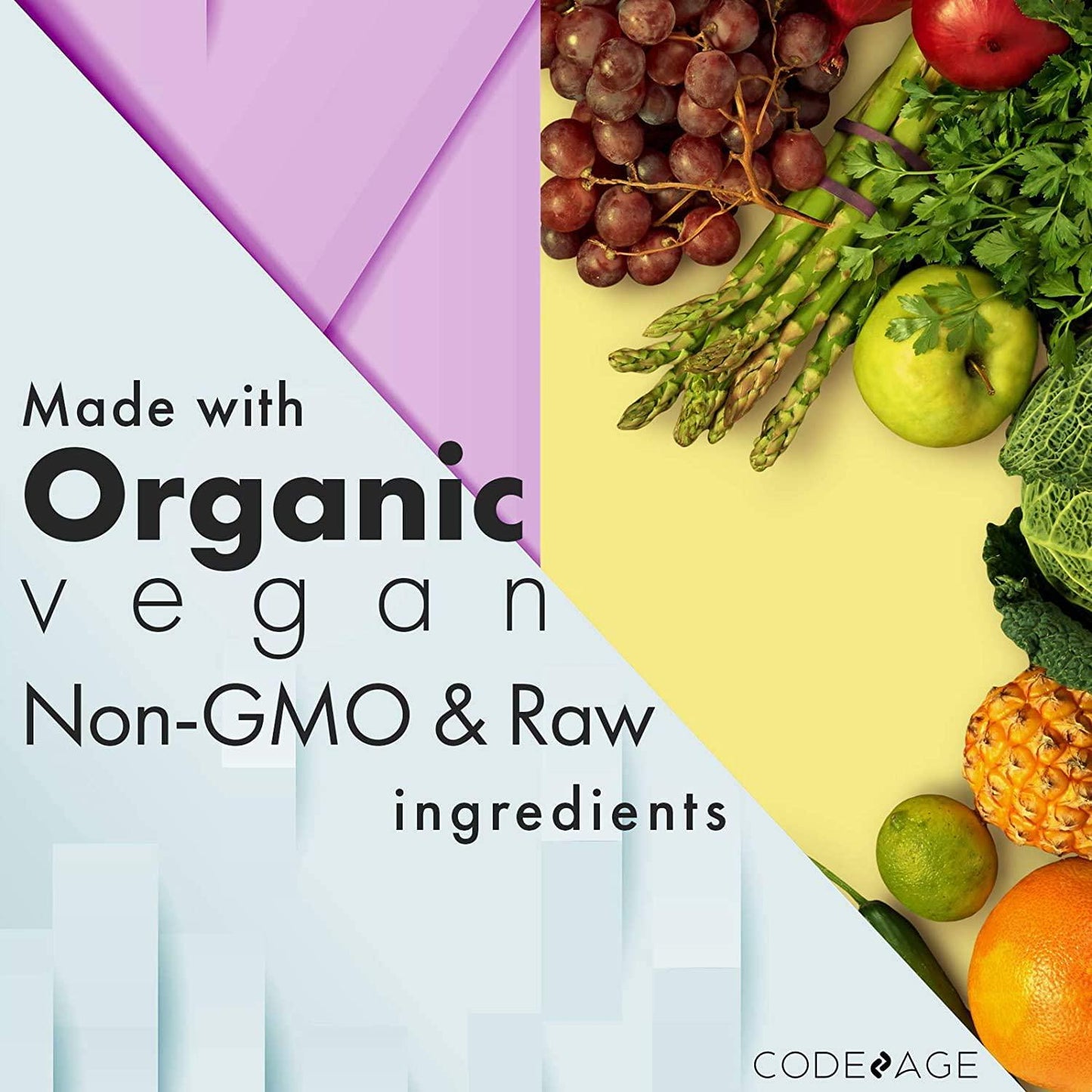 Codeage Daily Teen Multivitamin - Organic Whole Foods - Probiotic Fermented Vitamins - Enzymes, Minerals for Teenage Boys and Girls - Vegan, Non-GMO, Gluten Free Supplement for Active Kids - 2 Pack