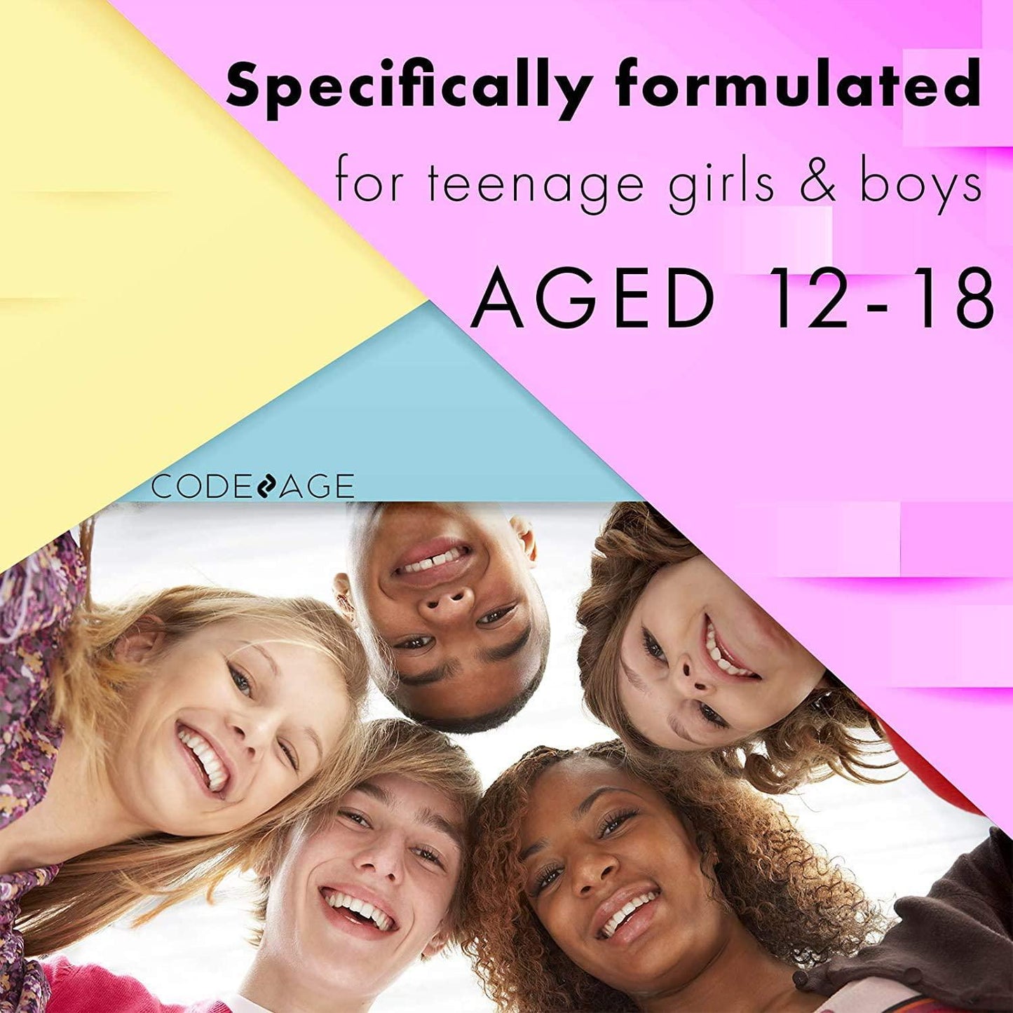 Codeage Daily Teen Multivitamin - Organic Whole Foods - Probiotic Fermented Vitamins - Enzymes, Minerals for Teenage Boys and Girls - Vegan, Non-GMO, Gluten Free Supplement for Active Kids - 2 Pack