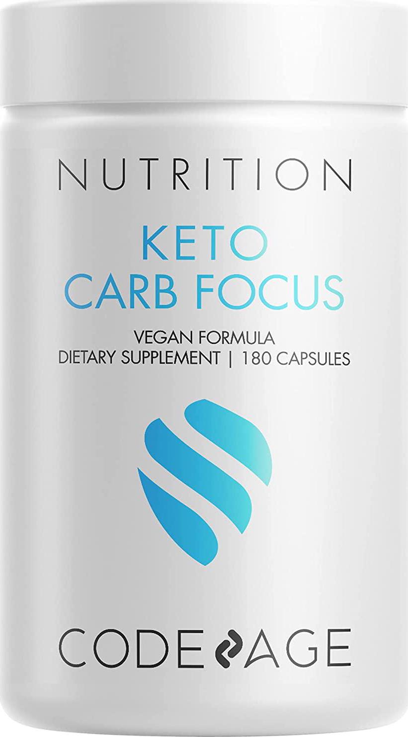 Codeage Keto Carb, White Kidney Bean, Green Tea and Cinnamon Bark Supplement, Triple Action Keto Cheat Vegan Pills, Ketogenic, Low Carb Diet Sugar, 3 Months Supply, Non-GMO, Gluten-Free, 180 Capsules