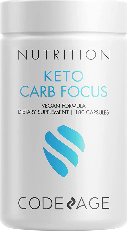 Codeage Keto Carb, White Kidney Bean, Green Tea and Cinnamon Bark Supplement, Triple Action Keto Cheat Vegan Pills, Ketogenic, Low Carb Diet Sugar, 3 Months Supply, Non-GMO, Gluten-Free, 180 Capsules