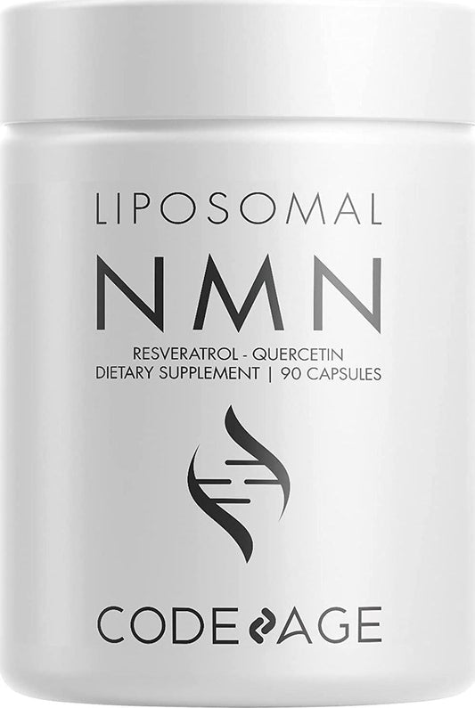 Codeage Liposomal NMN Supplement, Nicotinamide Mononucleotide, NAD precursor, Resveratrol, Betaine Anhydrous TMG, Riboflavin, Vitamin B12 and Quercetin, Non-GMO Liposomal Matrix Vegan Blend, 90 Capsules