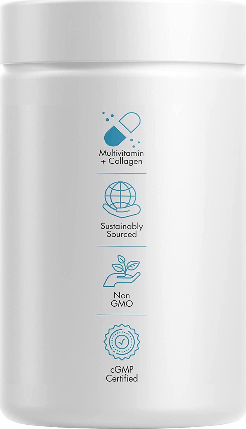 Codeage Wild-Caught Marine Collagen Peptides + Hyaluronic Acid + Vitamin C + Biotin - Hydrolyzed Fish Collagen Pills for Hair, Skin and Nails + Joint Support - Collagen for Women and Men - 120 Capsules