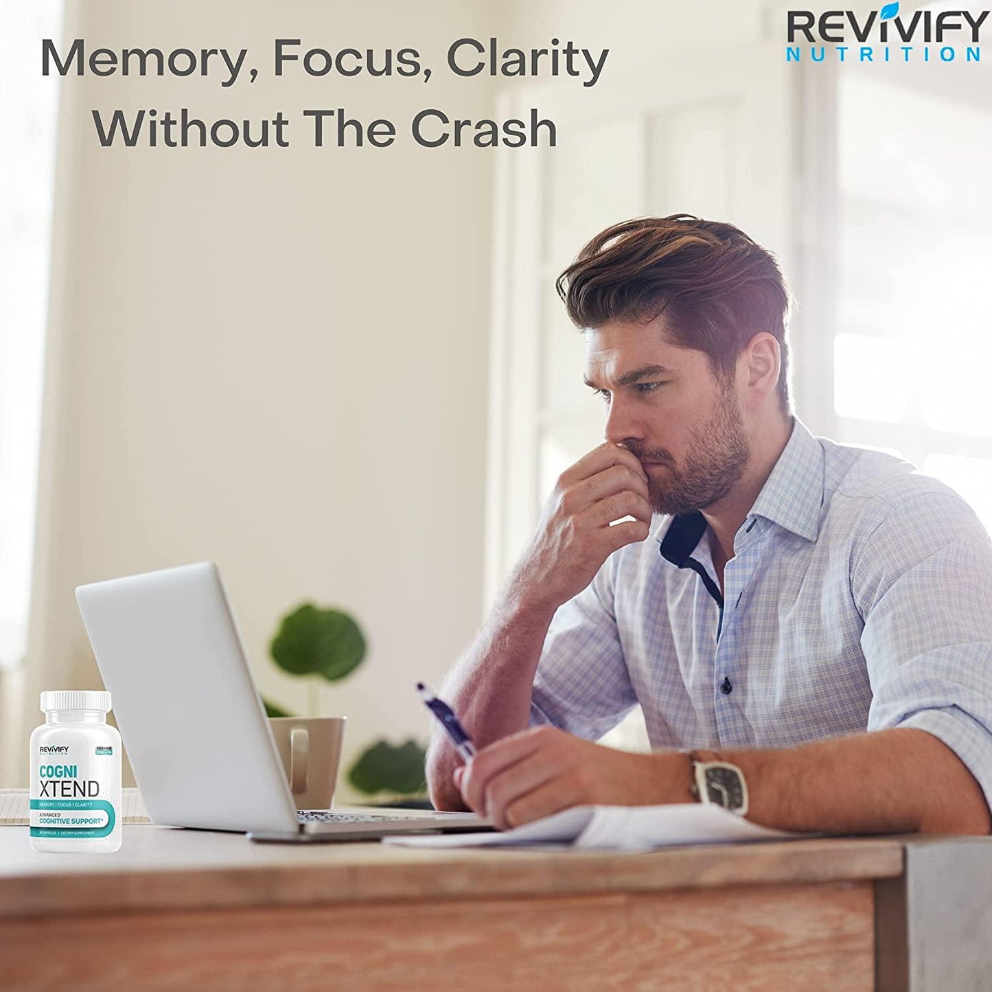 Cogni Xtend Brain Booster Supplement For Focus, Memory, Clarity, Energy. L Tyrosine+ Bacopa Ginkgo Biloba Extract Active Ingredients - Clarity for Brain Dust Brain Cogni Boost Supplement 30-day supply