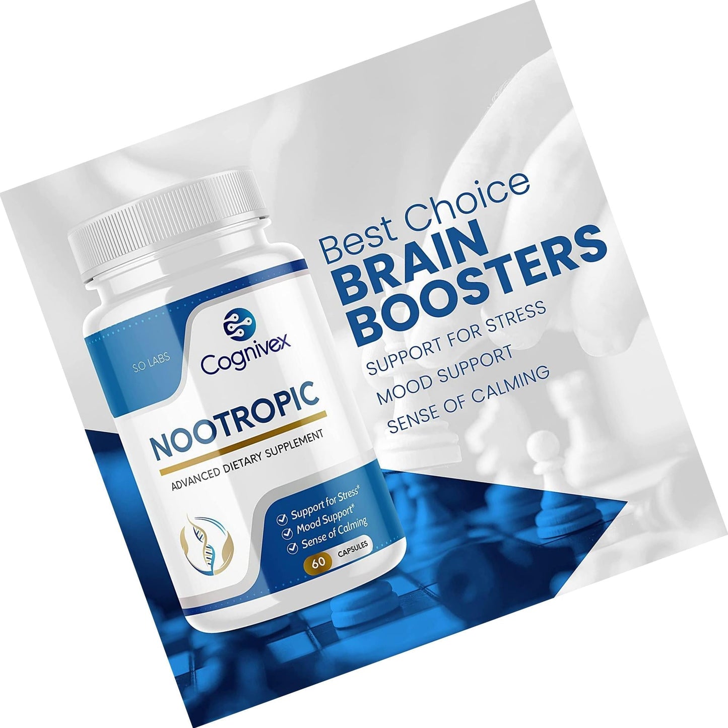 Cognivex Nootropic Brain Supplement Pills for Mental Clarity (1 Pack)