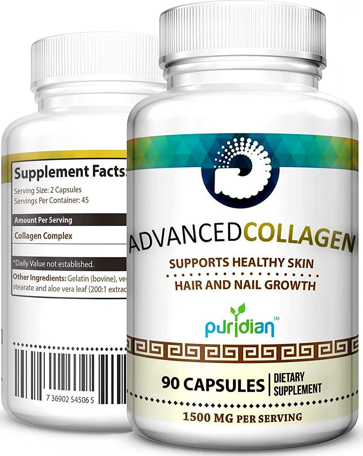 Colageno Hidrolizado Puro Avanzado | Capsulas Naturales Alivian Dolor De Articulaciones Y Huesos | Pastillas De 1500 Mg Basadas En Estudios Cientificos | Para Mujeres Y Hombres | Mejora La Piel Y Pelo