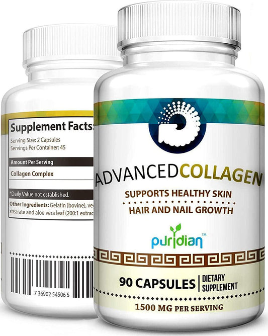 Colageno Hidrolizado Puro Avanzado | Capsulas Naturales Alivian Dolor De Articulaciones Y Huesos | Pastillas De 1500 Mg Basadas En Estudios Cientificos | Para Mujeres Y Hombres | Mejora La Piel Y Pelo