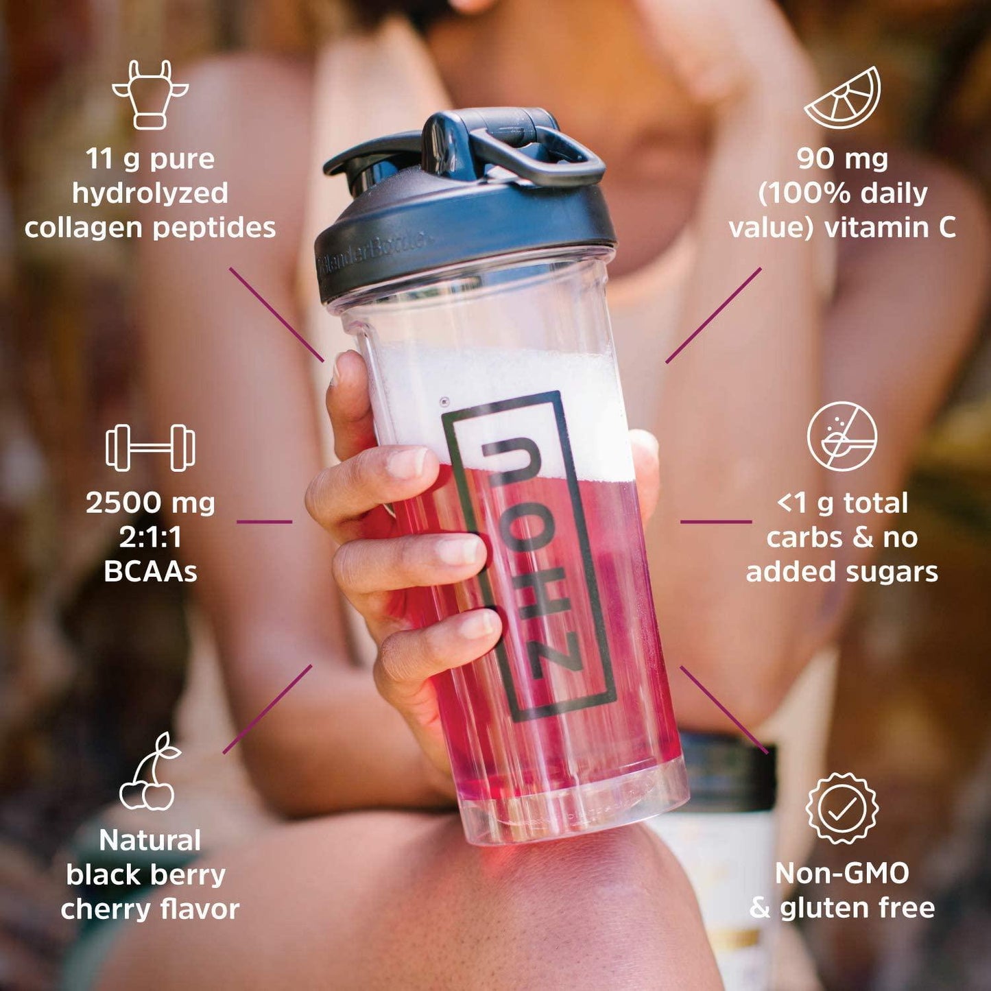 Collagen Active - Pure Hydrolyzed Collagen Peptides BCAA Powder with Vitamin C (13.3oz) - Supplement for Radiant Skin, Joint Flexibility, and Muscle Recovery