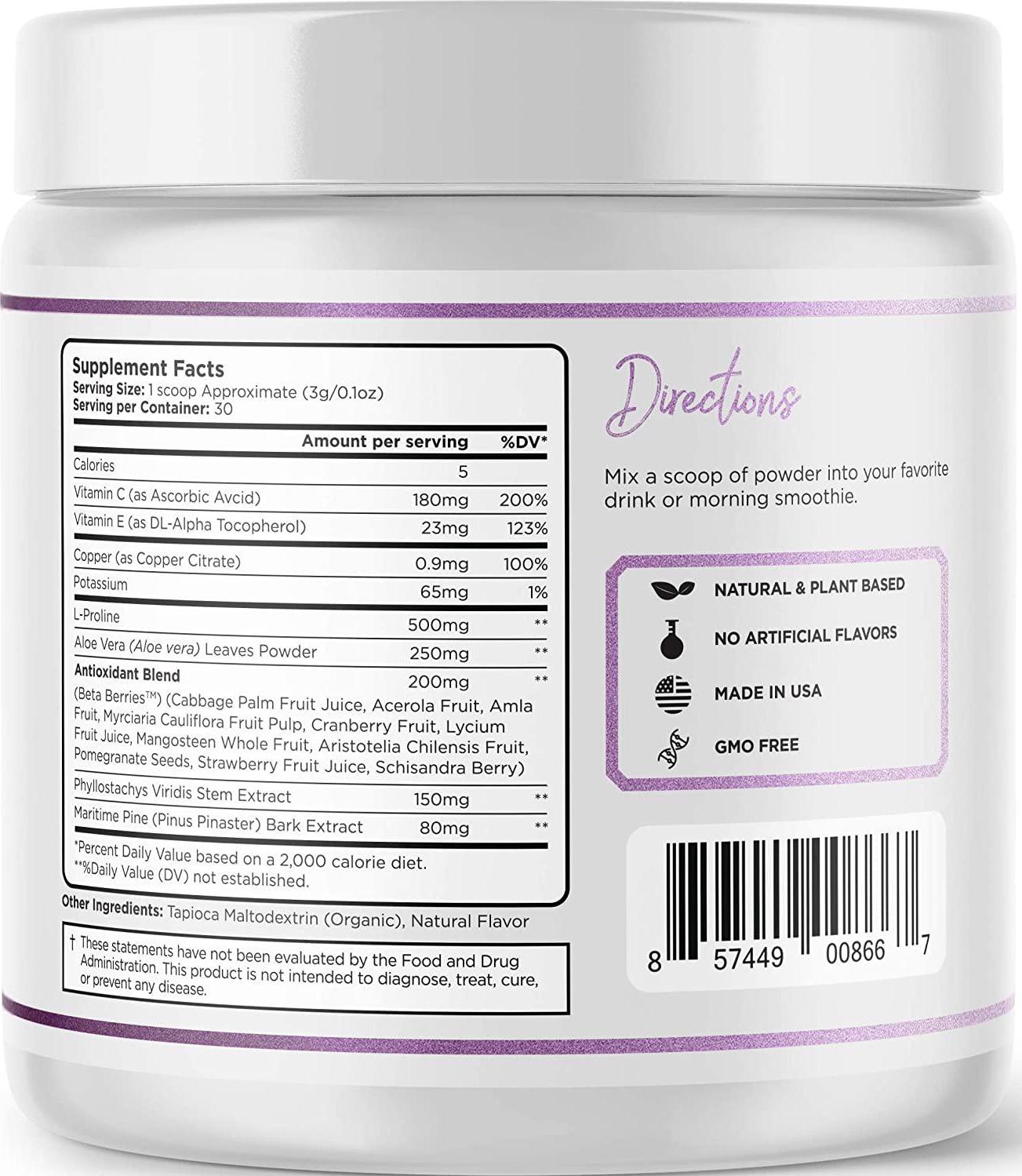 Collagen Booster Drinkable Skincare with Plant Based Formula - Supports Healthy Glowing Skin