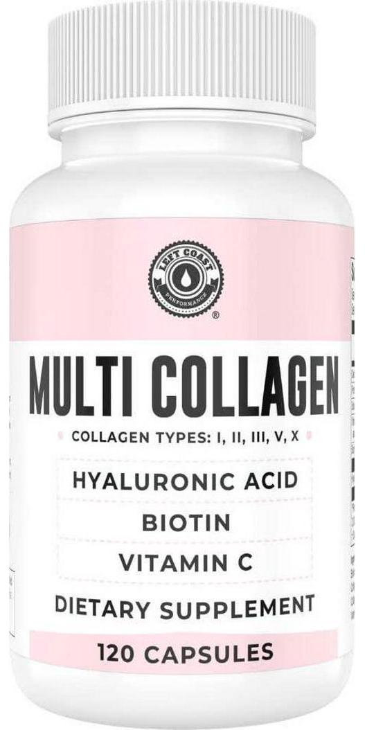 Collagen Capsules with Biotin, Hyaluronic Acid, Vitamin C | Hydrolyzed Multi Collagen Peptide Pills. Types I, II, III, V, X. Collagen for Skin, Hair, Nails and Joint Health