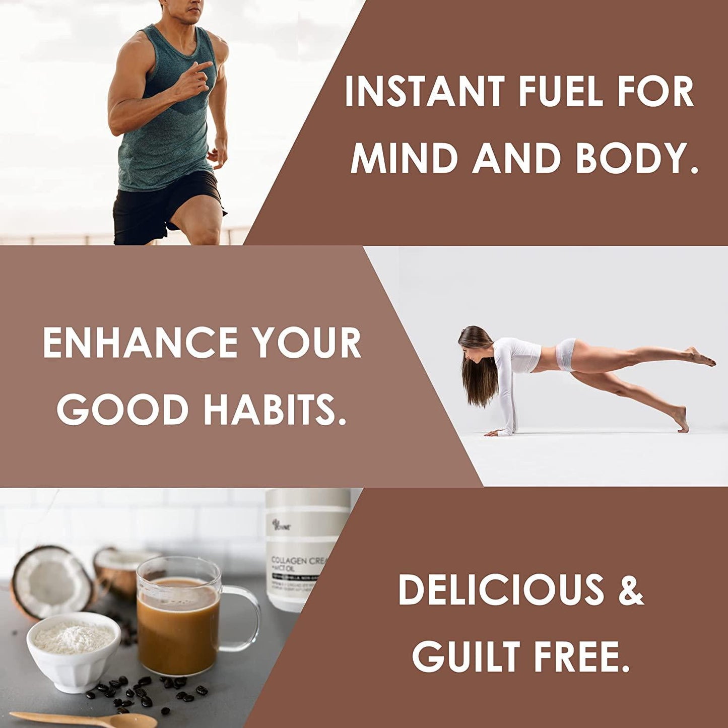 Collagen Creamer + MCT Oil for Coffee - Vanilla - Grass Fed Non Dairy Protein Peptides - Keto/Paleo - No Sugar - Supports Skin, Beauty, Joints, Gut, Hair, Nails - Elavonne