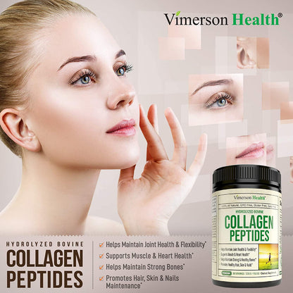 Collagen Peptide Powder Natural Protein Supplement - Hydrolyzed Bovine Pasture-Raised Collagen Peptides for Youthful Hair, Skin and Nails. Supports Healthy Muscles, Bones and Ligaments - 30 Day Supply