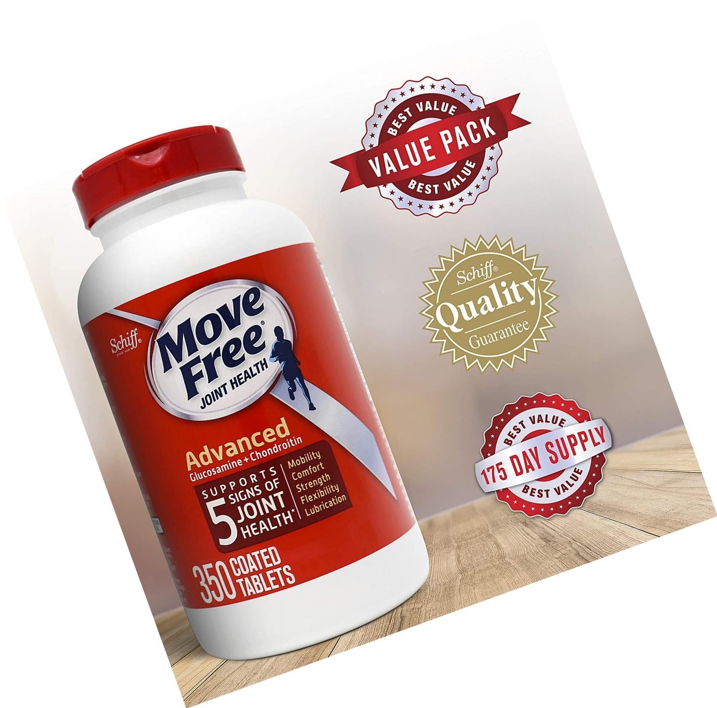 Collagen Peptides Powder, Move Free Hydrolyzed Collagen Powder for Women and Men, Supports Joint, Bone and Immune Health and Vibrant Skin* with FruiteX-B, Biotin and Vitamin C, Unflavored (27 Servings)