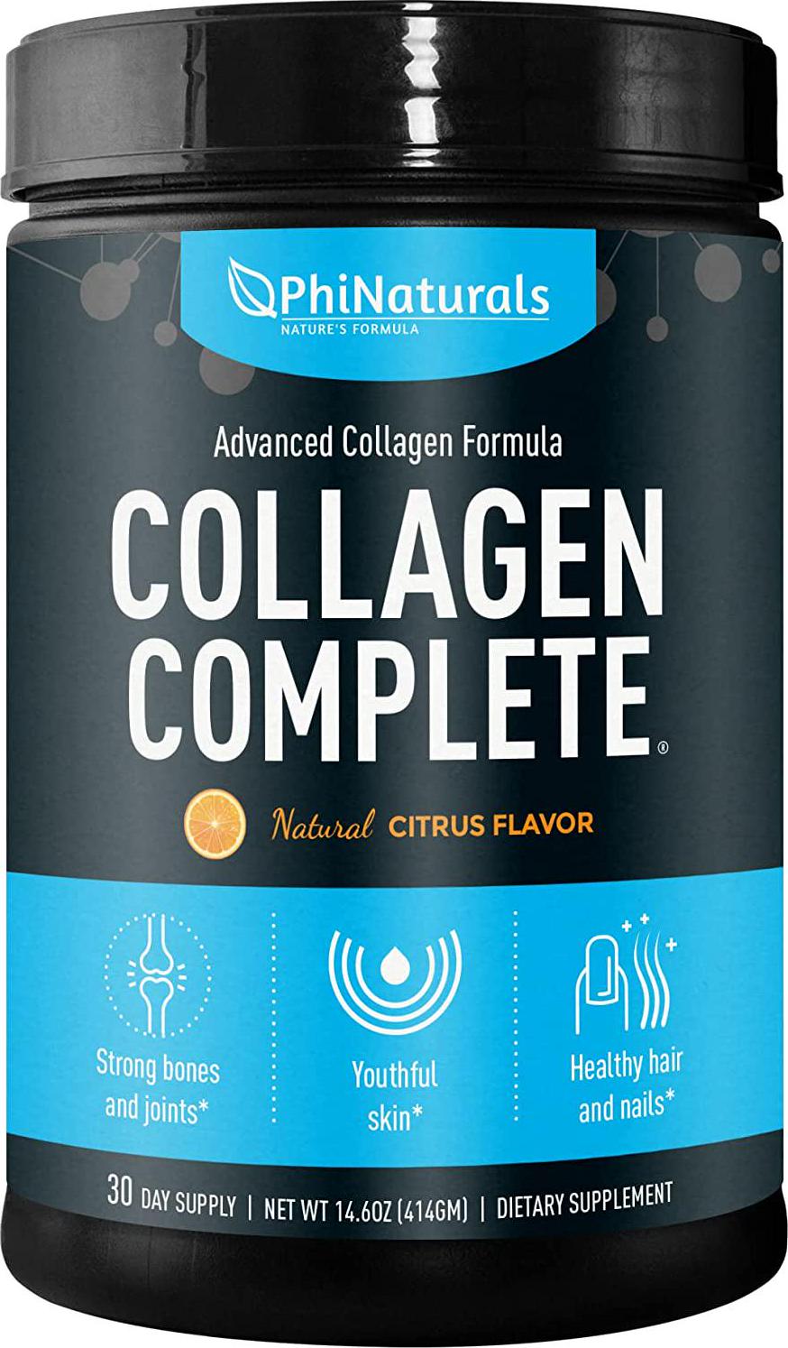 Collagen Powder - Hydrolyzed Collagen - Anti-Aging Collagen Supplements - Premium Bovine Collagen Hydrolysate - Grass Fed Non-GMO - Collagen Peptides Powder (Citrus Flavored)