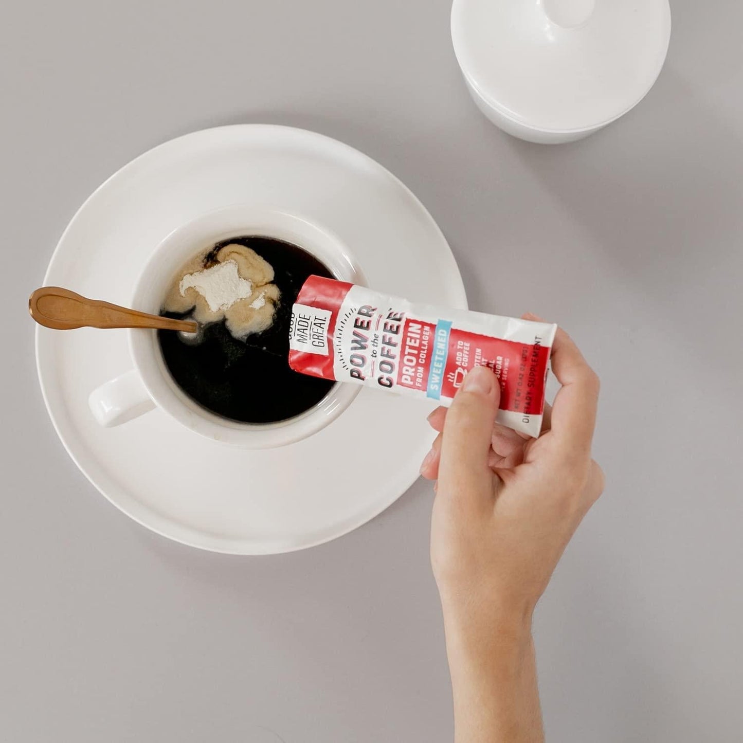 Collagen Protein Coffee Mix-in (12g) Grass-Fed Pure Protein - Keto and Paleo Friendly - NO Dairy, Whey, or Soy - Naturally Sweetened- Sugar-Free - 6 Pack